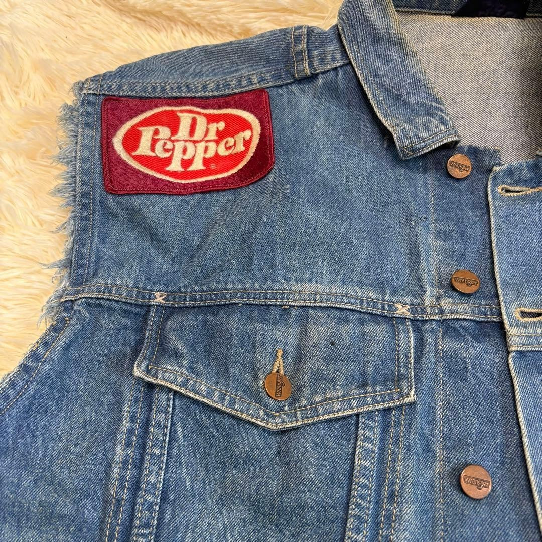 Wrangler Men Denim Vest Patch Vintage Limited Edition Rare Model American Casual