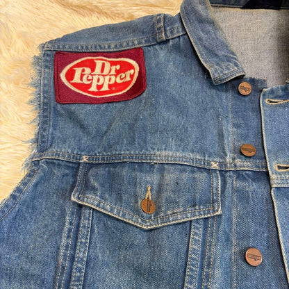 Wrangler Men Denim Vest Patch Vintage Limited Edition Rare Model American Casual