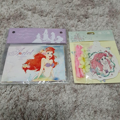 Disney Little Mermaid Ariel Sticky Notes with Case Princess Stationery Set New
