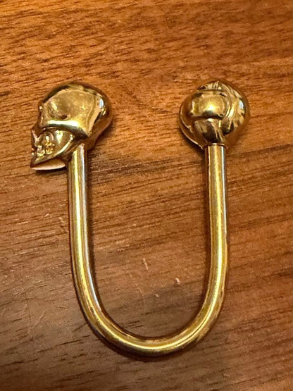 Alexander McQueen Skull U-shaped Keychain Gold Tone Metal