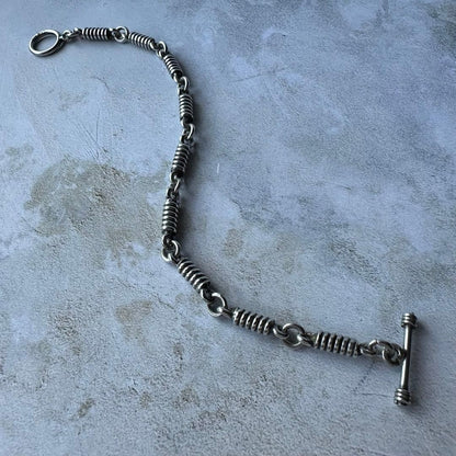 VINTAGE TAXCO Sterling Silver 925 Link Bracelet Boho Jewelry Unisex Men's Rare