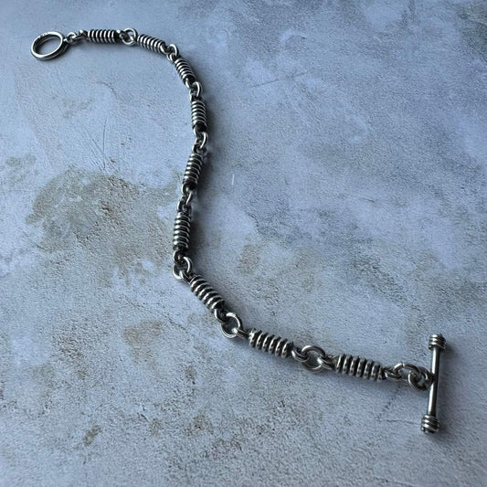 VINTAGE TAXCO Sterling Silver 925 Link Bracelet Boho Jewelry Unisex Men's Rare