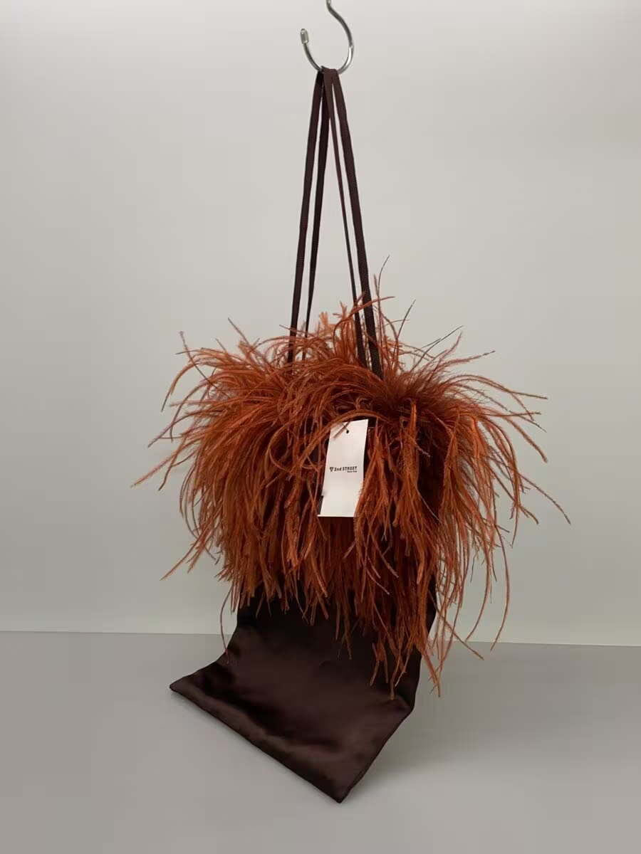 Jamin Puech Feather Fringe Shoulder Bag Women's Brown Auth From Japan Ra