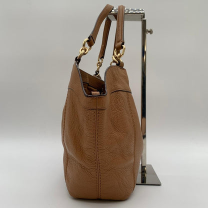 COACH Brown Leather Tote Bag 2Way Shoulder Large Authentic Women's Handbag
