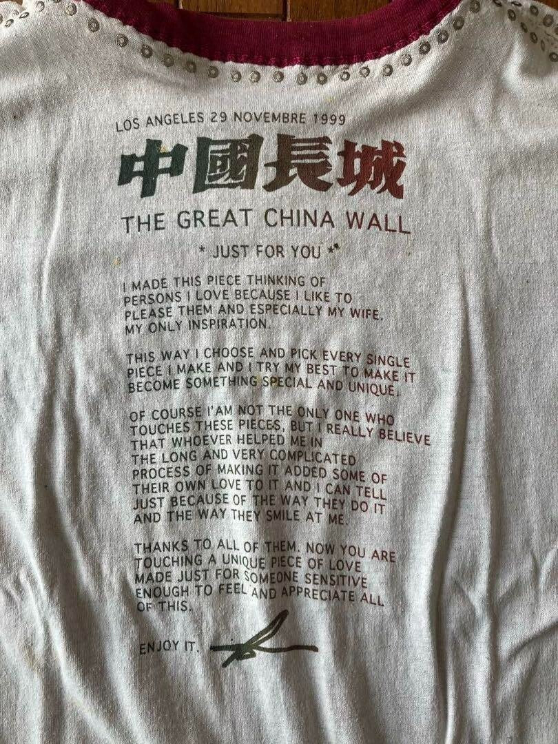 The Great China Wall Studded Reversible T-Shirt - Vintage Pink Size S Used