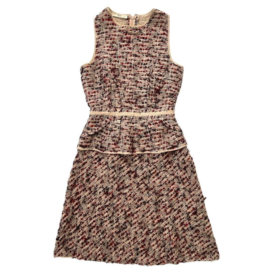 PRADA Dress Set Up 2000s Archive Wool Silk Nylon Size 40/38 Excellent Condition