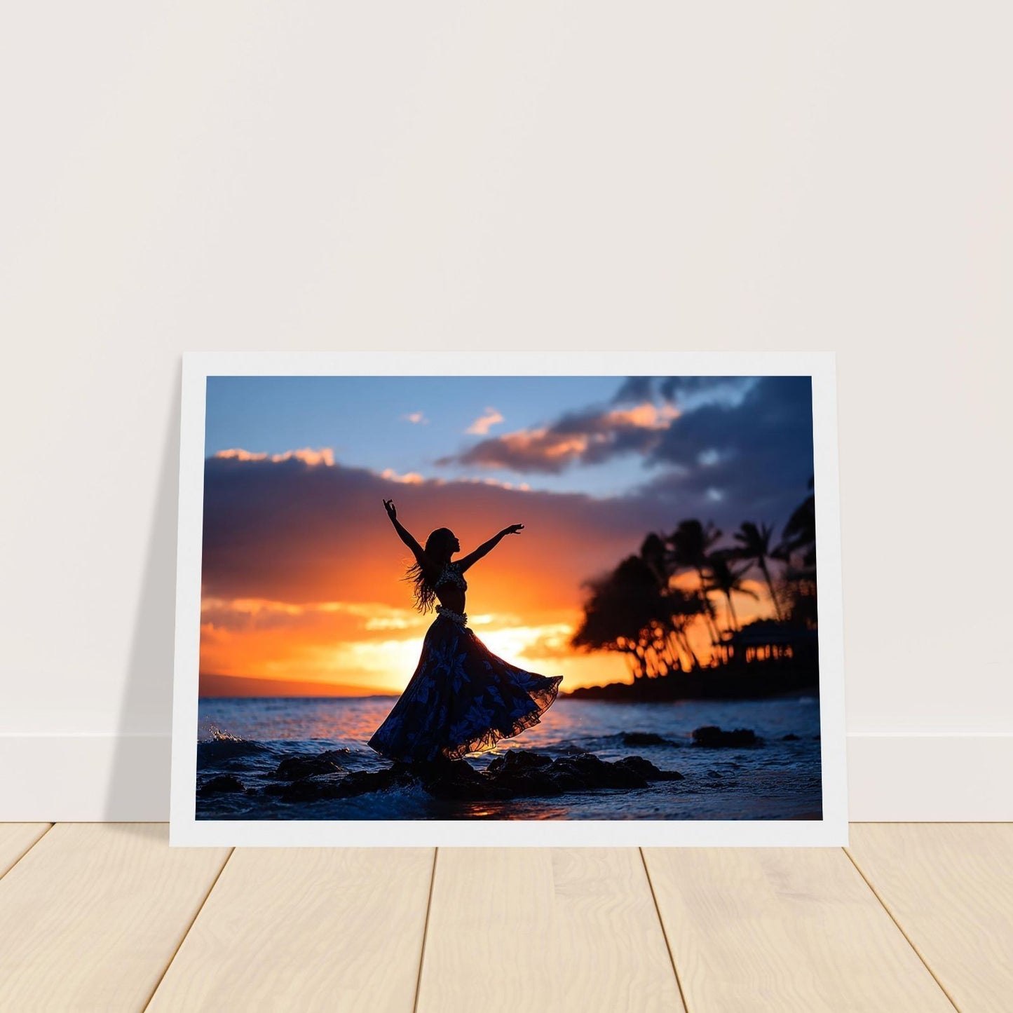 Sunset Dancing Princess Hawaiian Art Wall Hanging Interior Limited