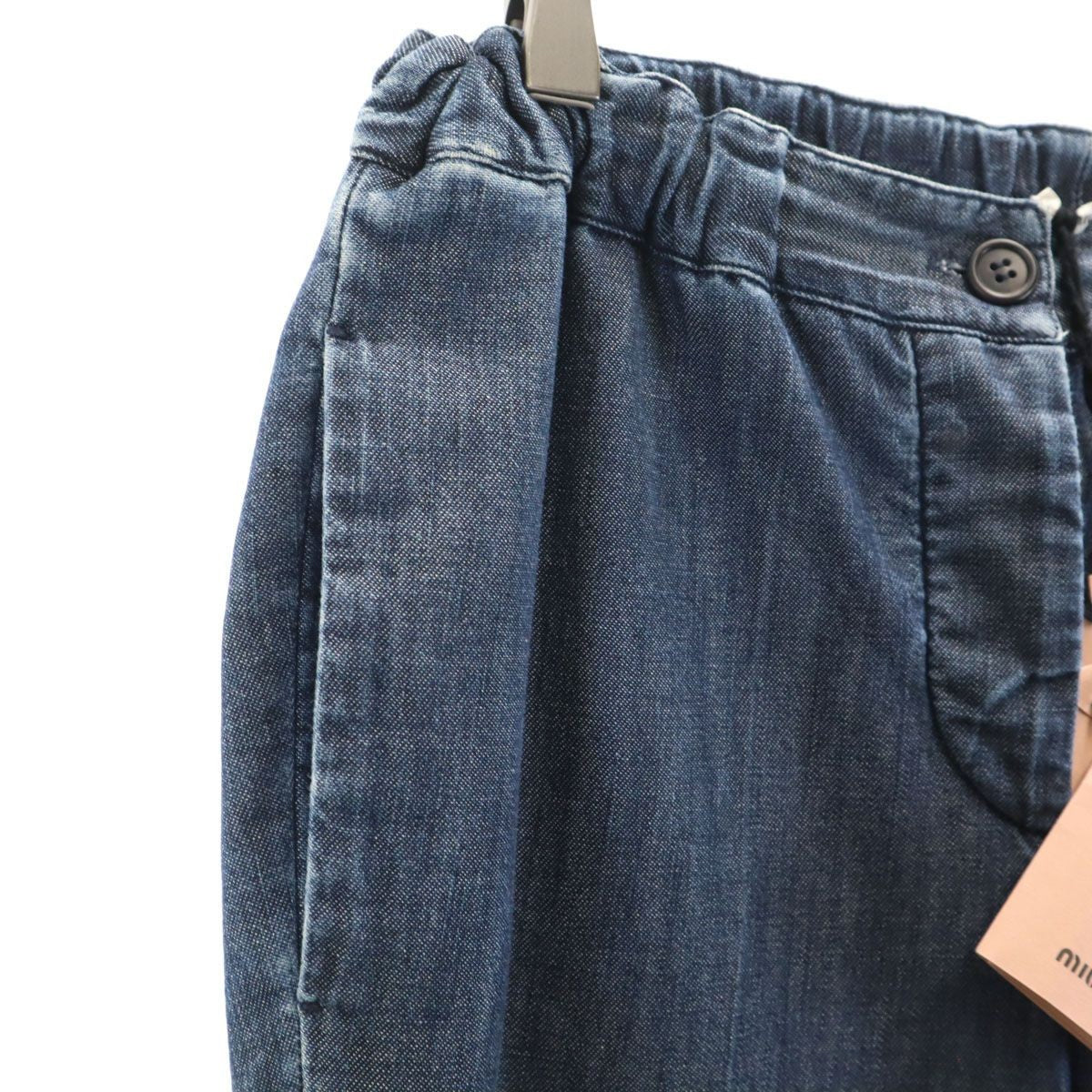 MIUMIU made in Italy Denim-like Easy Ankle pants 38 Navy Women