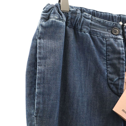 MIUMIU made in Italy Denim-like Easy Ankle pants 38 Navy Women