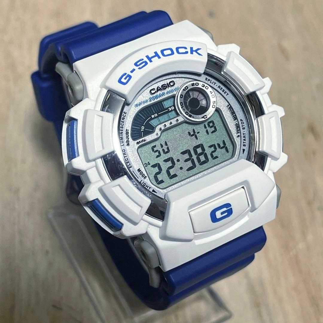 Casio G-Shock Dw-9500 Quartz Digital Wristwatch White Blue Vintage Used Japan
