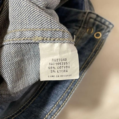 John Varvatos Denim Zip-Up Jacket Blue 4 Pockets Vintage