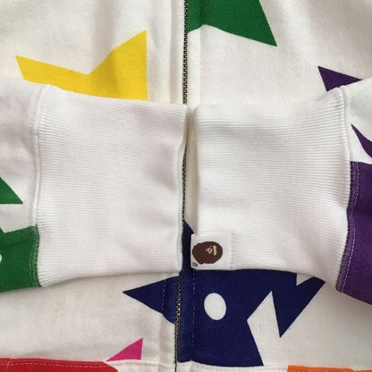 Bape Star Hoodie Men's S Size Multi Color A Bathing Ape Full Zip SweatshirUsed
