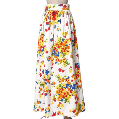 Mint MIUMIU Long skirt Size 38S Flower Gathered Made in Italy Branded clothi...