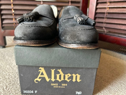 Alden Shoes 36204F Tassel Loafers Navy Suede Leather Men Size US 7.5 B/D