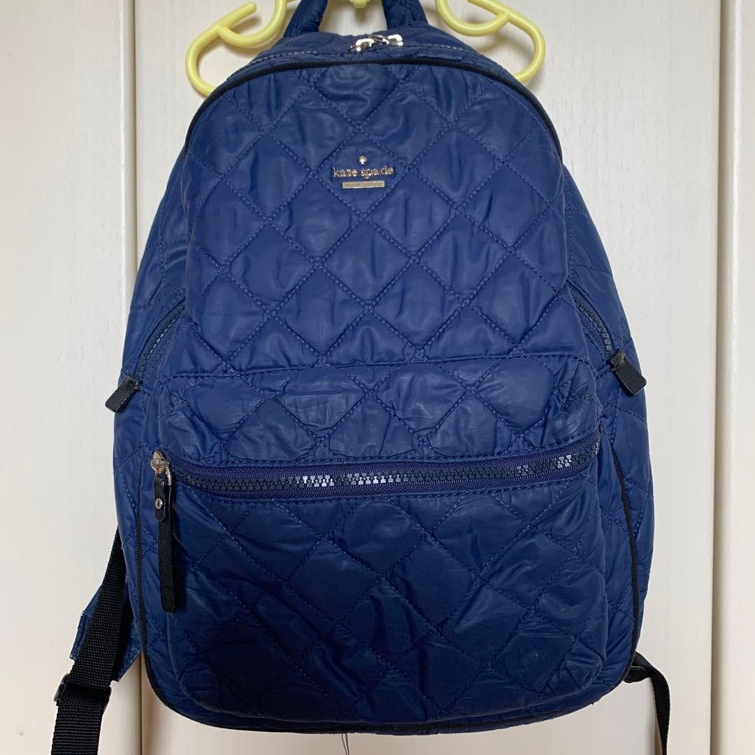 Kate Spade New York Navy Quilted Backpack Stylish Excellent Condition