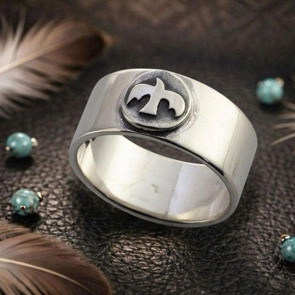 Sterling Silver 925 Thunderbird Ingot Flat Ring US 10.5