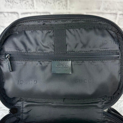 GUCCI Vintage Tom Ford Era Black Canvas Makeup Pouch Unisex Rare Authentic