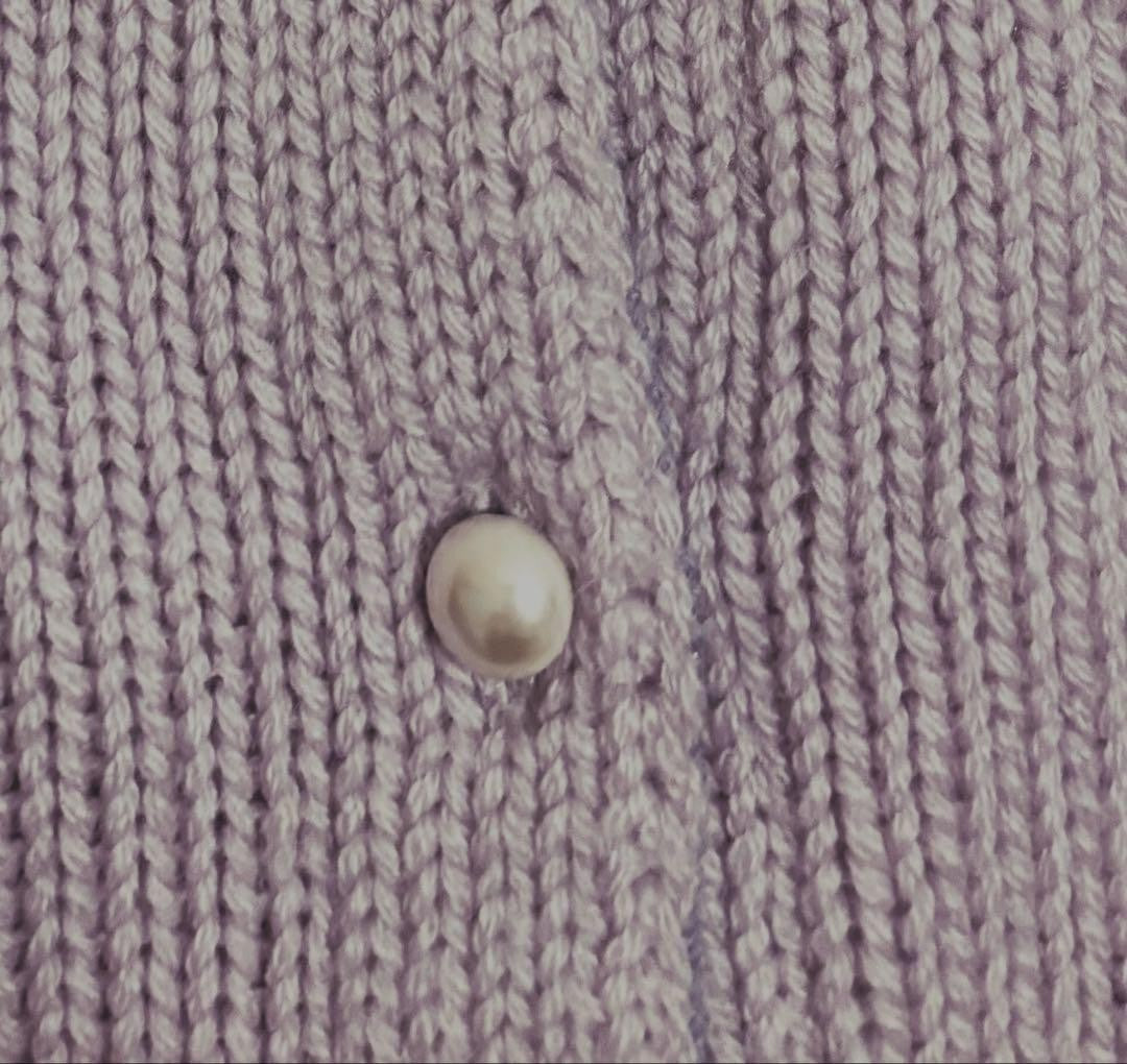 MIUMIU Pearl Button Cardigan Cashmere Lavender F/S from Japan