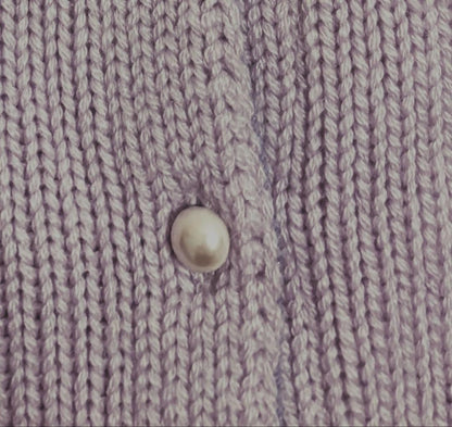 MIUMIU Pearl Button Cardigan Cashmere Lavender F/S from Japan