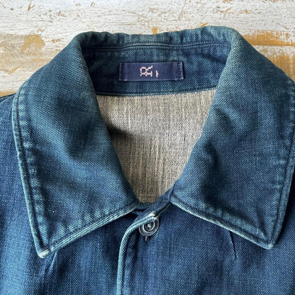 45rpm/45R Denim Coat Long Jacket Japan Made Vintage Dark Blue 3 Pockets Unisex