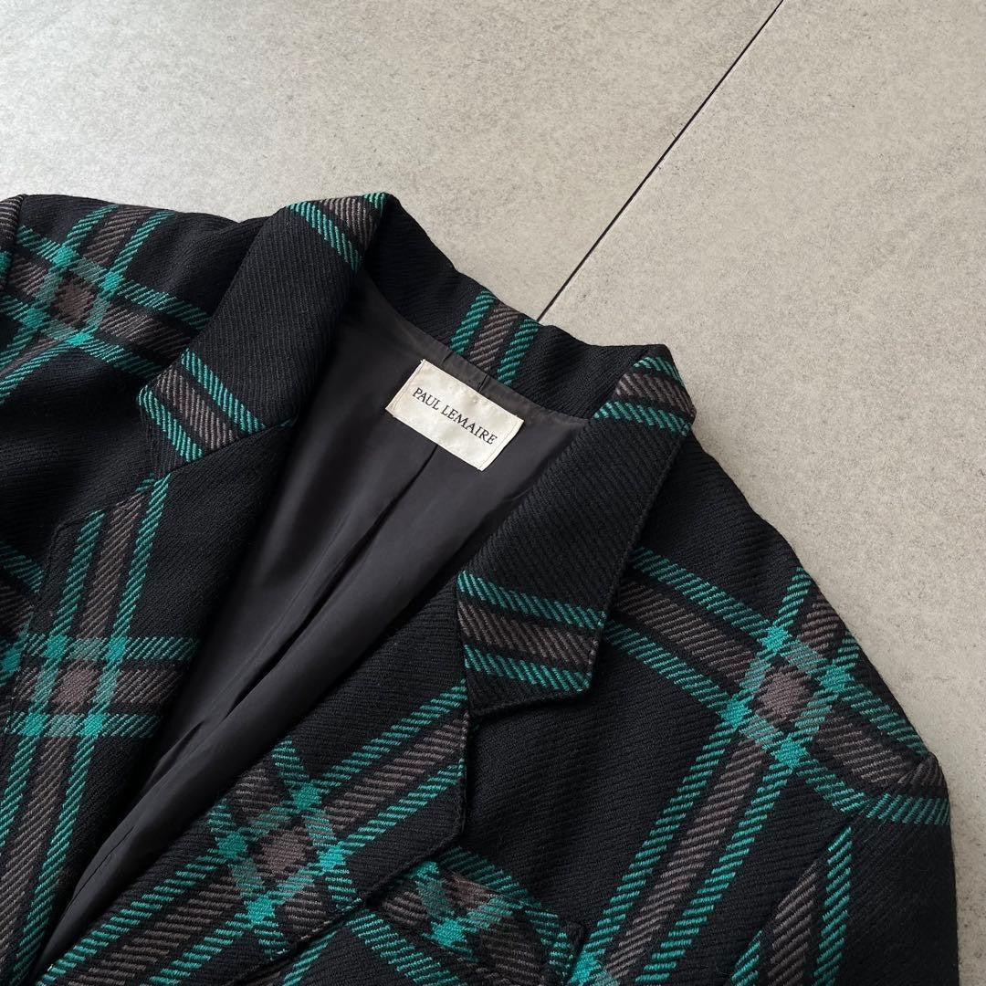 Vintage wool jacket Tartan check Formal Showa retro Vintage clothing