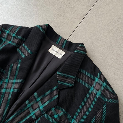 Vintage wool jacket Tartan check Formal Showa retro Vintage clothing