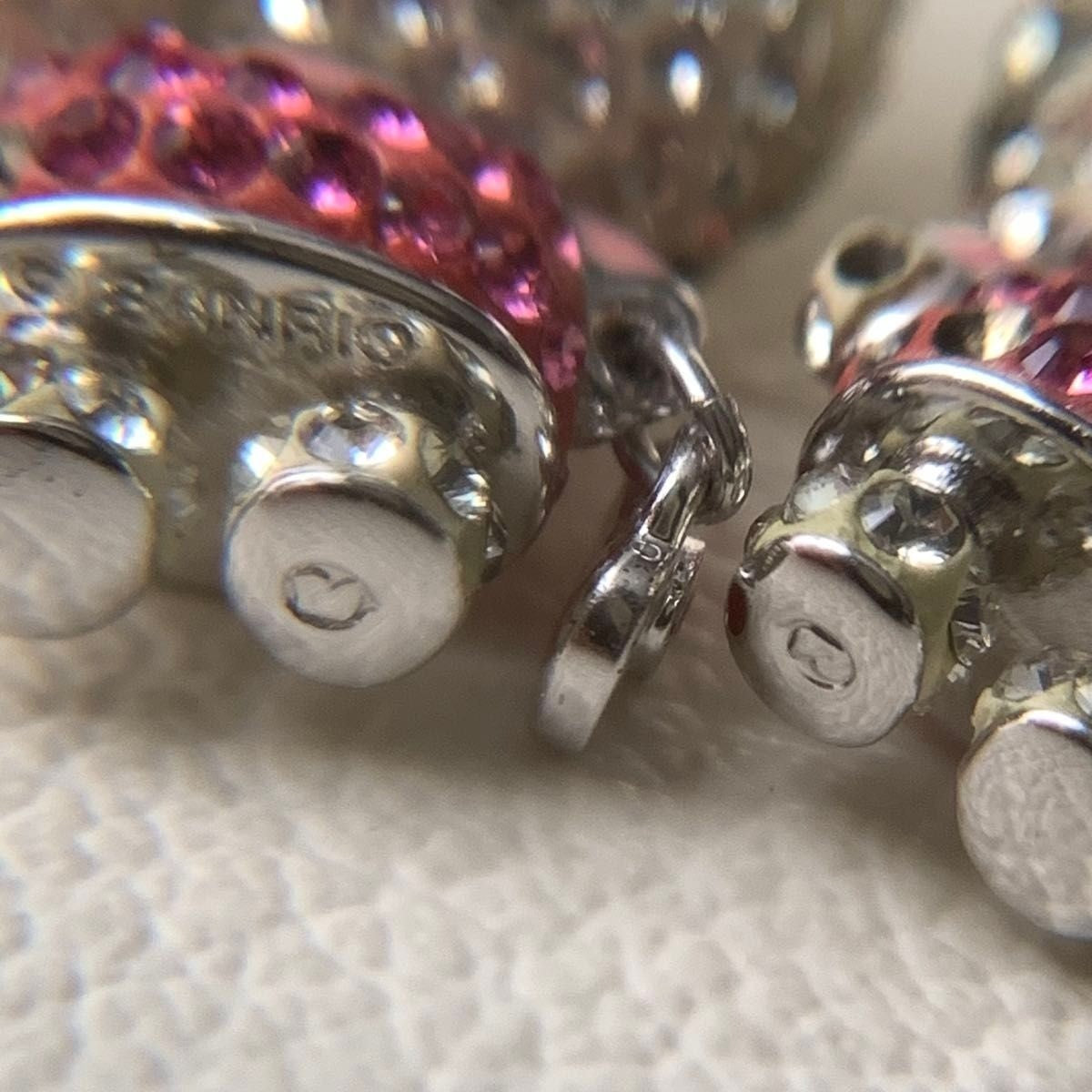 Rare, discontinued Hello Kitty earrings, Swarovski crystal hoop earrings set.