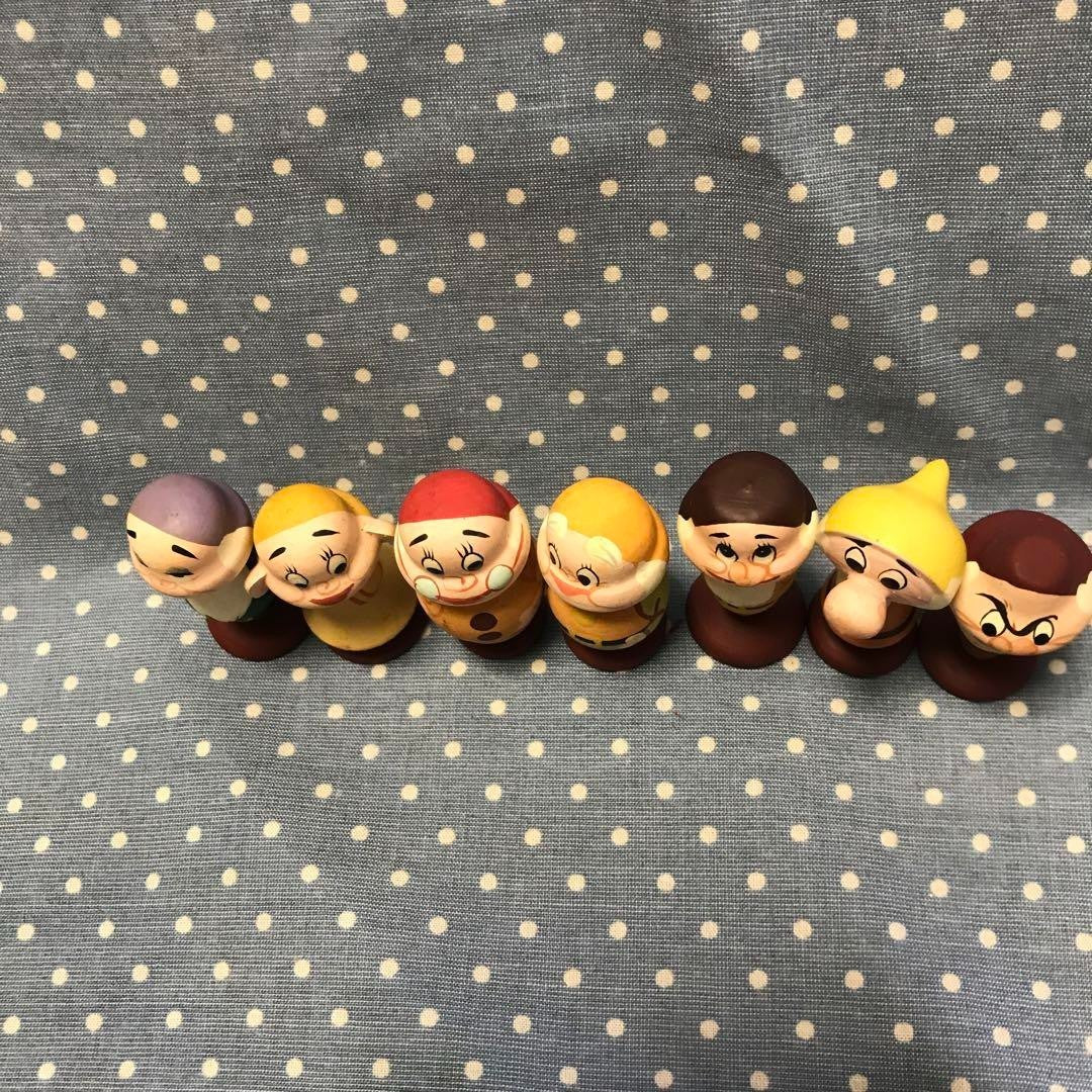 Disney Antique Snow White 7 Dwarfs Manga Kokeshi Dolls