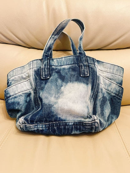 Polo Ralph Lauren Denim Mini Tote Bag Vintage Style PRL Patch Blue Rare Casual