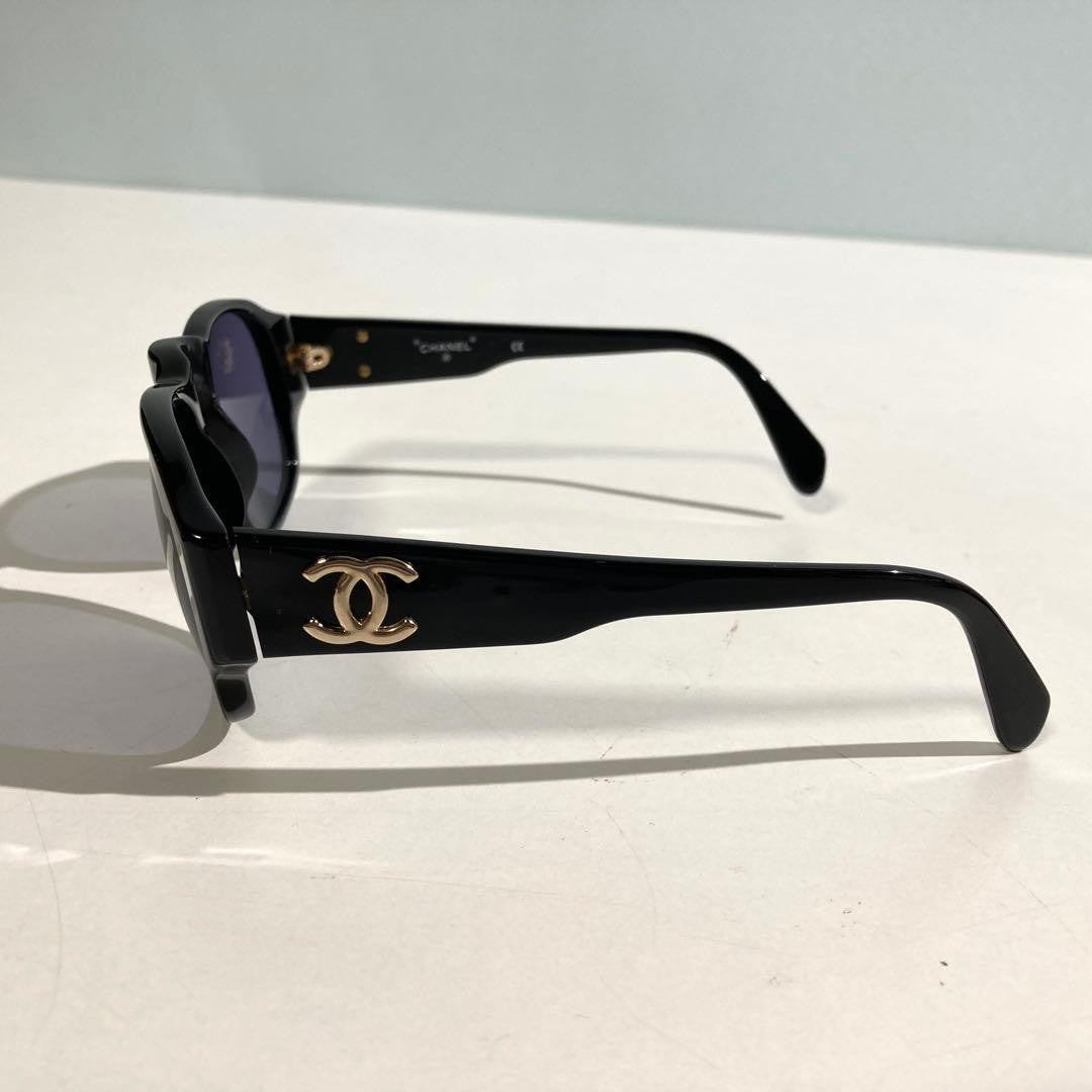 Chanel 04152 94305 Coco Mark Black Sunglasses W/orange Case cloth Used Japan