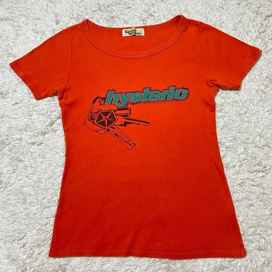 Vintage HYSTERIC GLAMOUR Little T Shirt Orange Women Free Size Rare