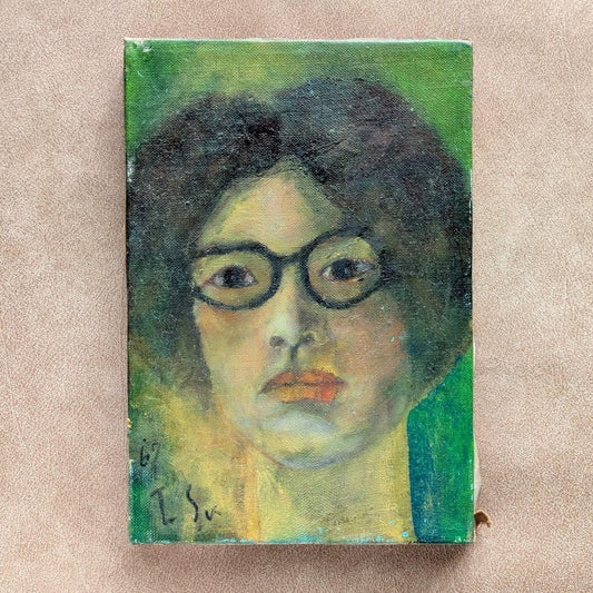 1967 Production Self-Portrait Oil on Canvas Artist Unknown Showa Retro