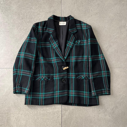 Vintage wool jacket Tartan check Formal Showa retro Vintage clothing