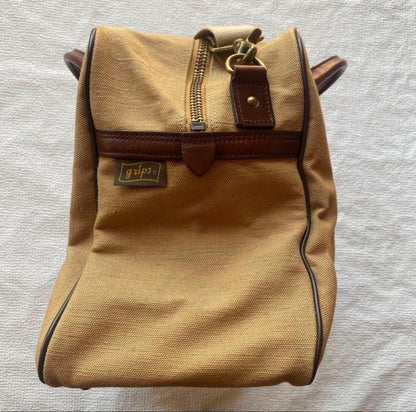 Rare grips Boston 2way Shoulder Bag Vintage Beige Leather Travel Purse