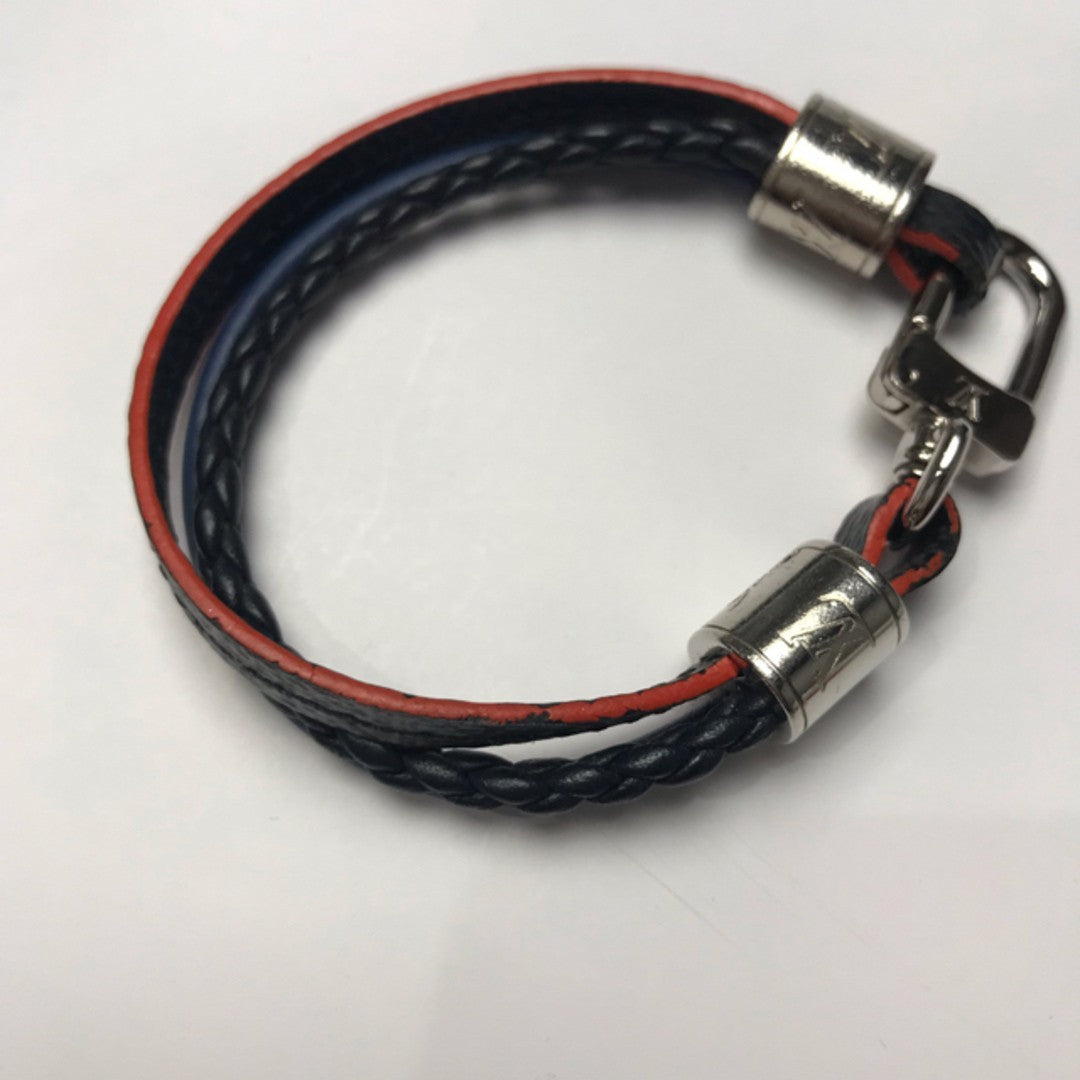 Louis Vuitton M6423D LV Tréble Bracelet Silver Cuff Men Women Jewelry Used