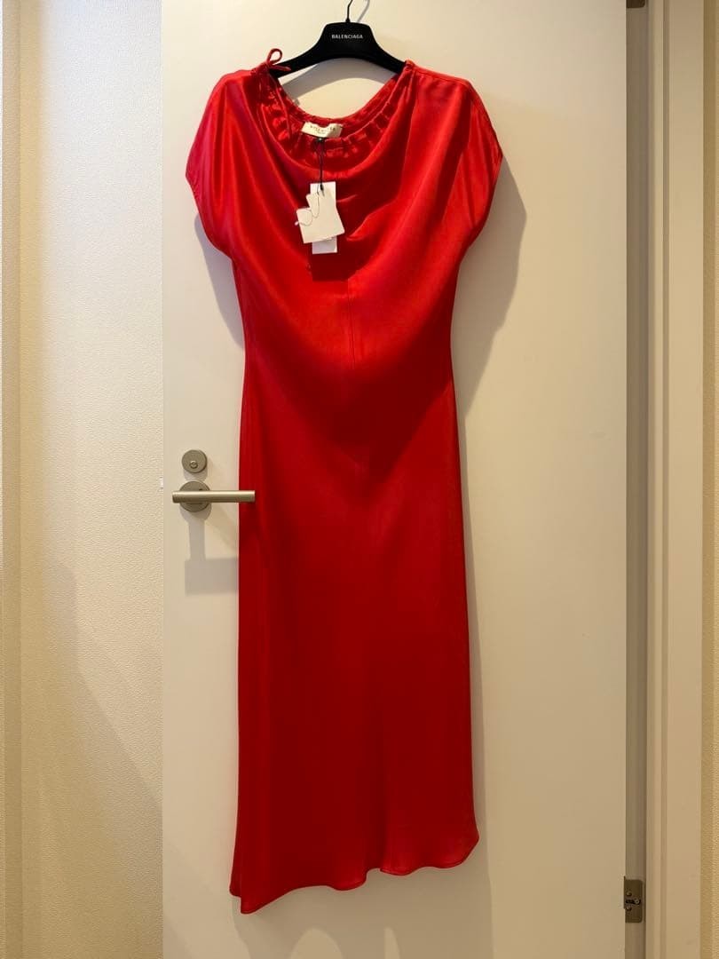 KALLMEYER Sleeveless Long Dress Size 4 Silk Blend Red Japan