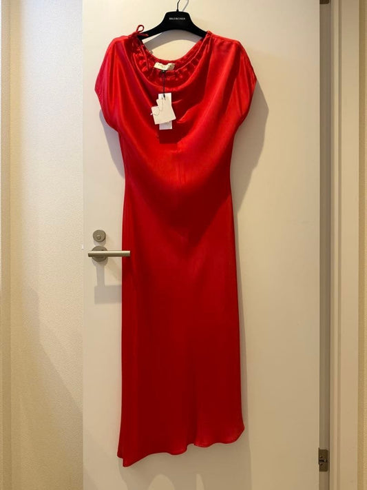 KALLMEYER Sleeveless Long Dress Size 4 Silk Blend Red Japan