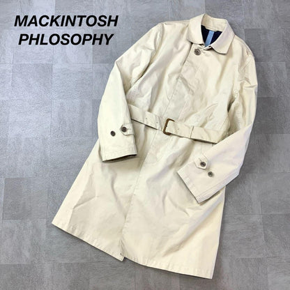 MACKINTOSH PHILOSOPHY Trench Coat Beige Asian fit L 40 US size M Cotton Used