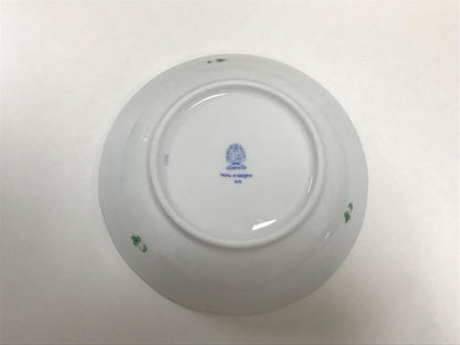 HEREND Fleurs des Indes Deep Plate Bowl 13.5cm Green Chinese Bouquet