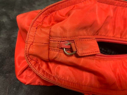 Prada Bag Plain Nylon Red Tote Bag From Japan