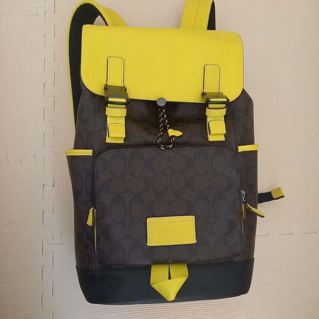 Coach Truck Backpack Colorblock Signature Yellow