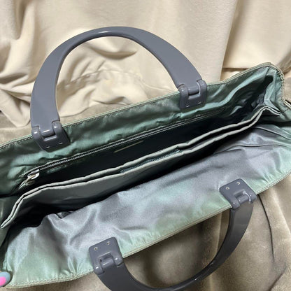 PRADA Tote Bag Triangle Logo Plastic Handle Tote Bag From Japan