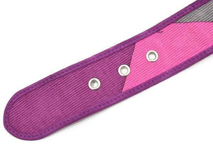 EMILIO PUCCI Leather x Corduroy Pucci Pattern Ring Belt Purple