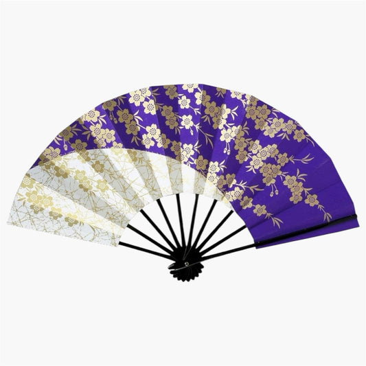 【Made in Japan】Kyoto Traditional Dance Folding Fan Sensu Japanese Purple Sakura