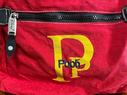 Vintage Pooh Backpack Red 17.7in Cute Retro Collectible Used Japan