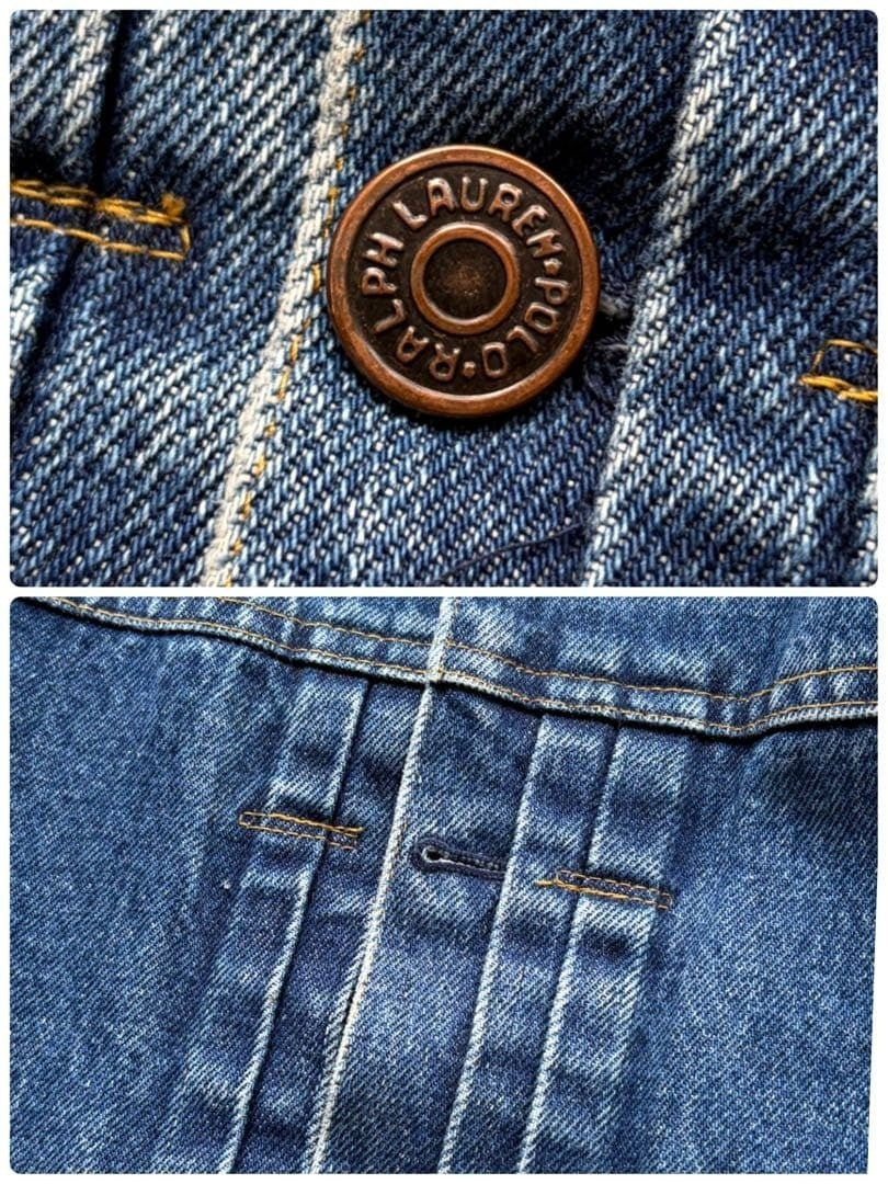 Rare Condition Ralph Lauren Vintage Denim Jacket L Indigo Blue Cotton 80s-90s