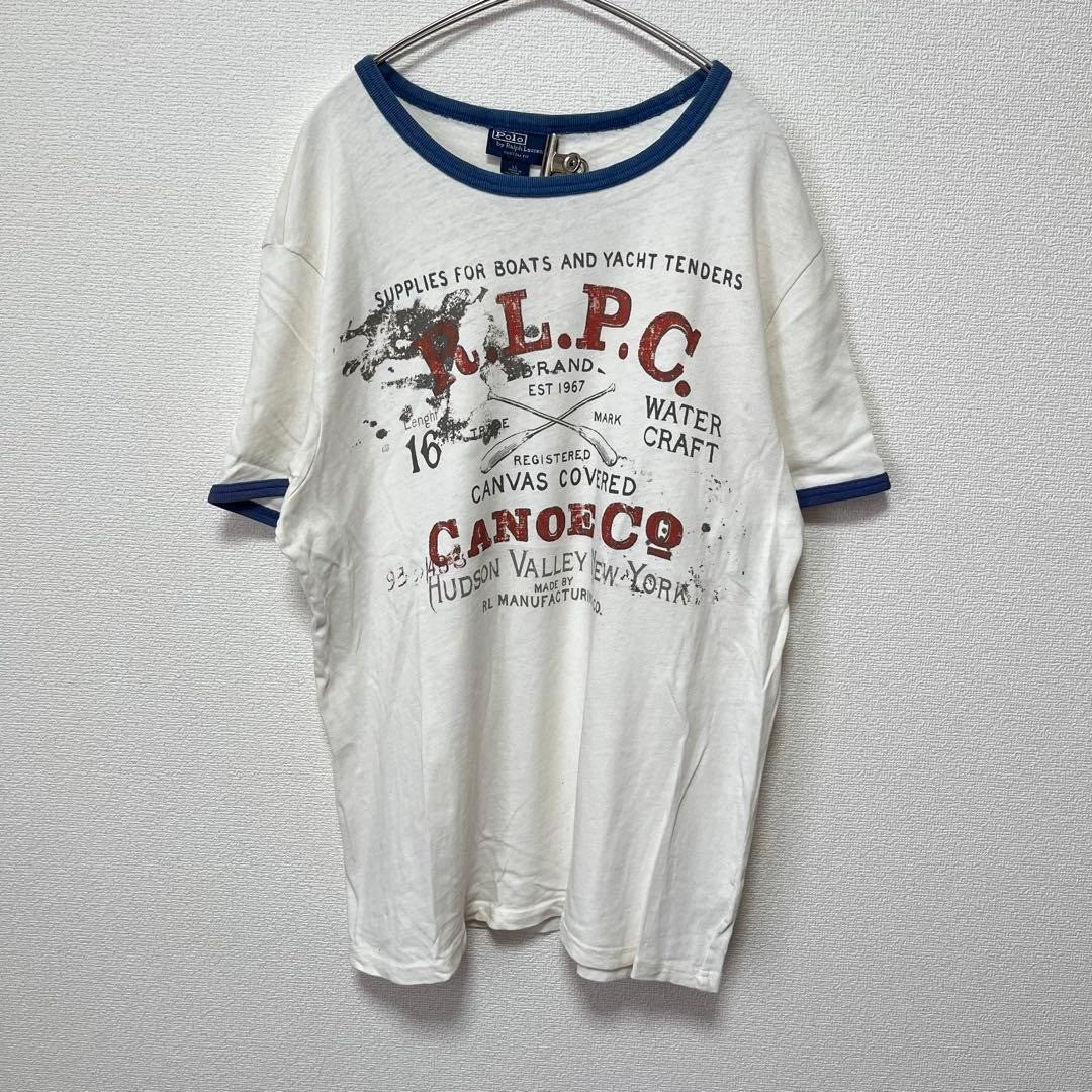 POLO RALPH LAUREN Ringer T-shirt Size: XL Ivory Men