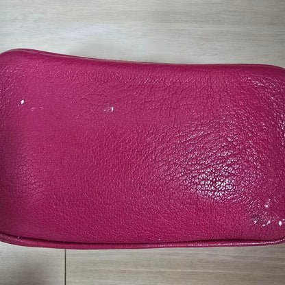 MIU MIU Pink leather mini poach Woman's Ladies studs stone authentic zip JAPAN