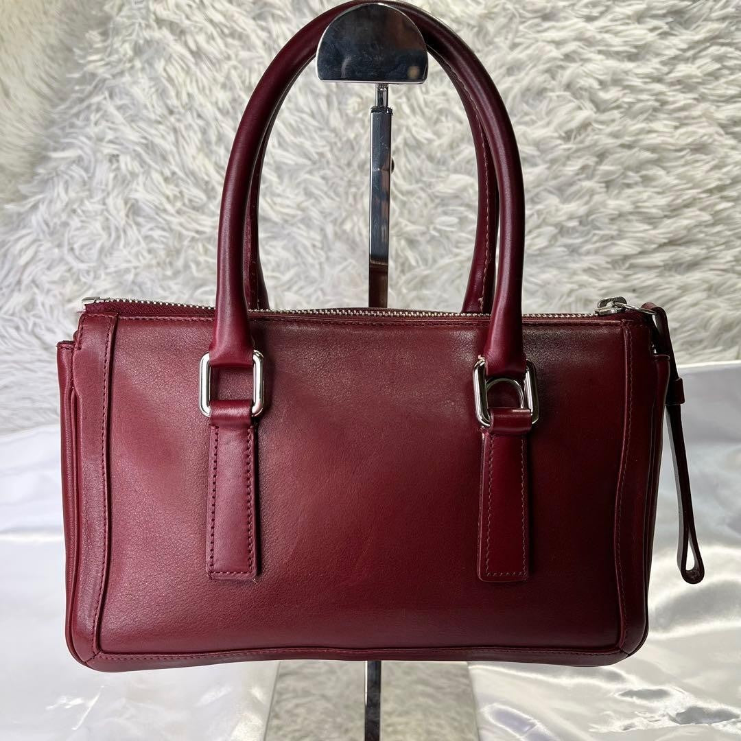 COACH 9421 Vintage 2Way Shoulder Bag Leather Wine Red Handbag Authentic