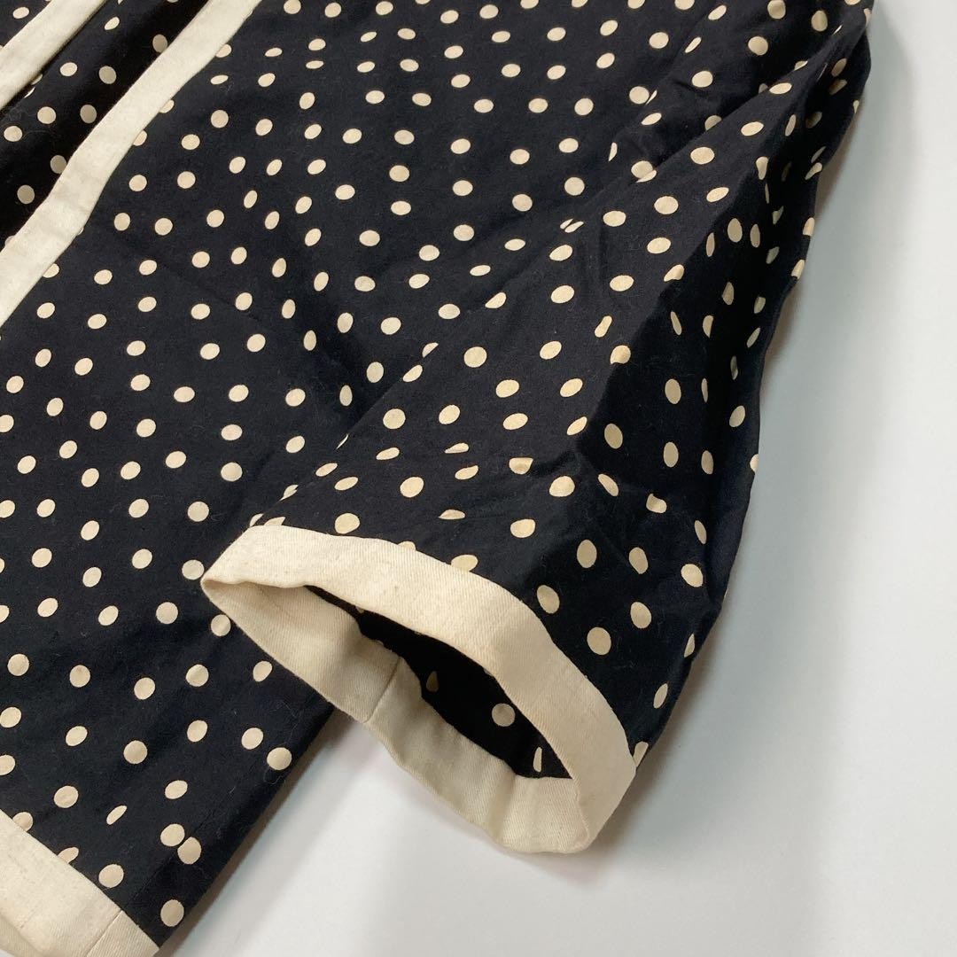Yves Saint Laurent M Women Collarless Jacket Vintage Dot Stylish Clothing